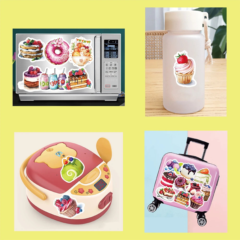 1050100pcs cute pink style cake cartoon stickers aesthetic laptop guitar phone bike luggage graffiti sticker decal kid toy free global shipping