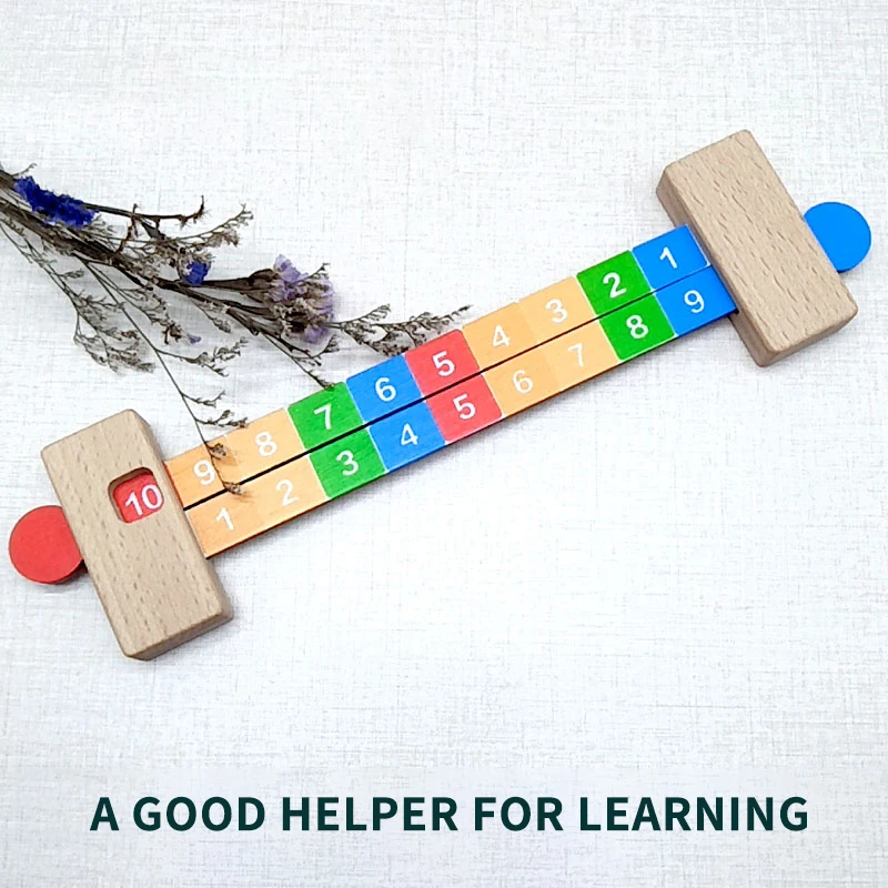 

Monterssori Educational Toys For Children Baby Education 1-10 Addition Ruler Digital Operation Count Calculation Math Toy