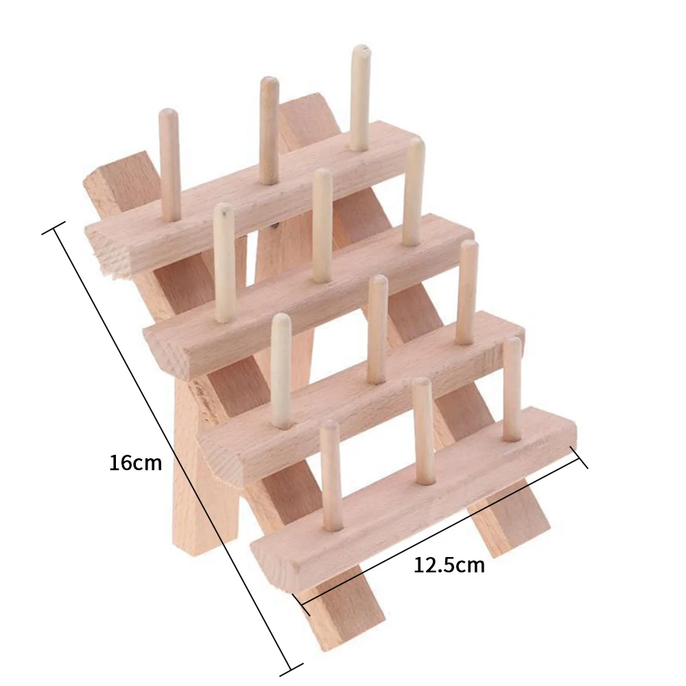 Складывающаяся швейная нить стойка деревянная резьба полка катушки стеллаж для