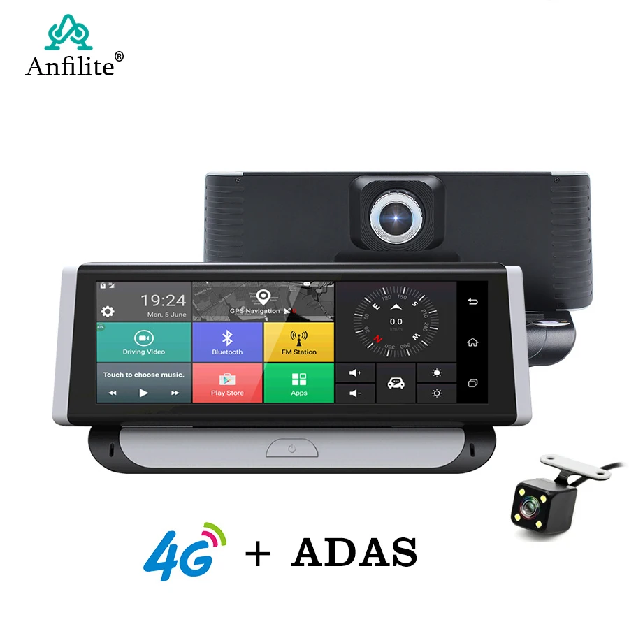 Автомобильный видеорегистратор Anfilite 8 дюймов с gps навигацией 16 ГБ/1 Гб AVIN android