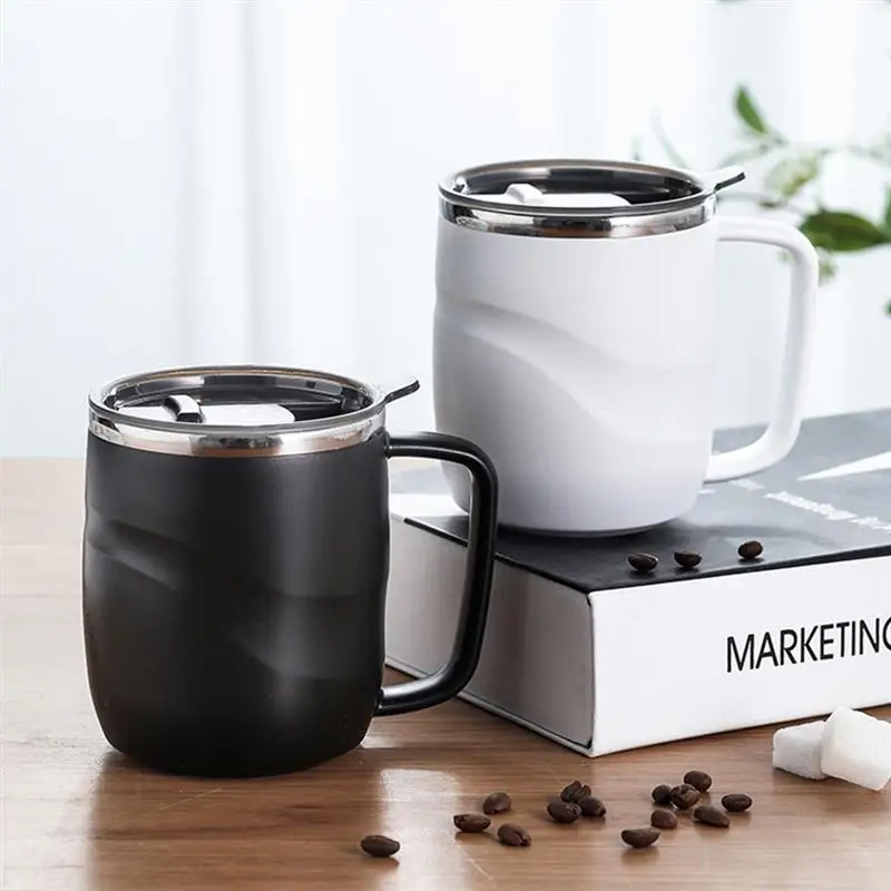 

Stainless Steel Insulated Coffee Mug With Sliding Lid Vacuum Travel Mug With Handle Camping Tea Flask For Hot Cold Drinks