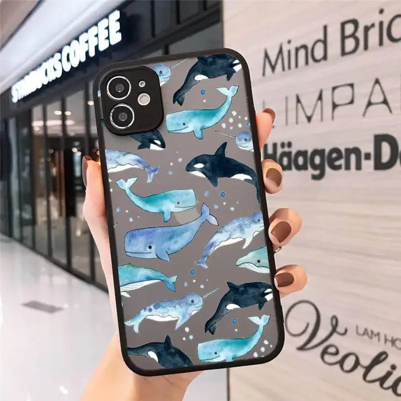 

shark Phone Cases matte transparent For iphone 7 8 11 12 plus mini x xs xr pro max cover
