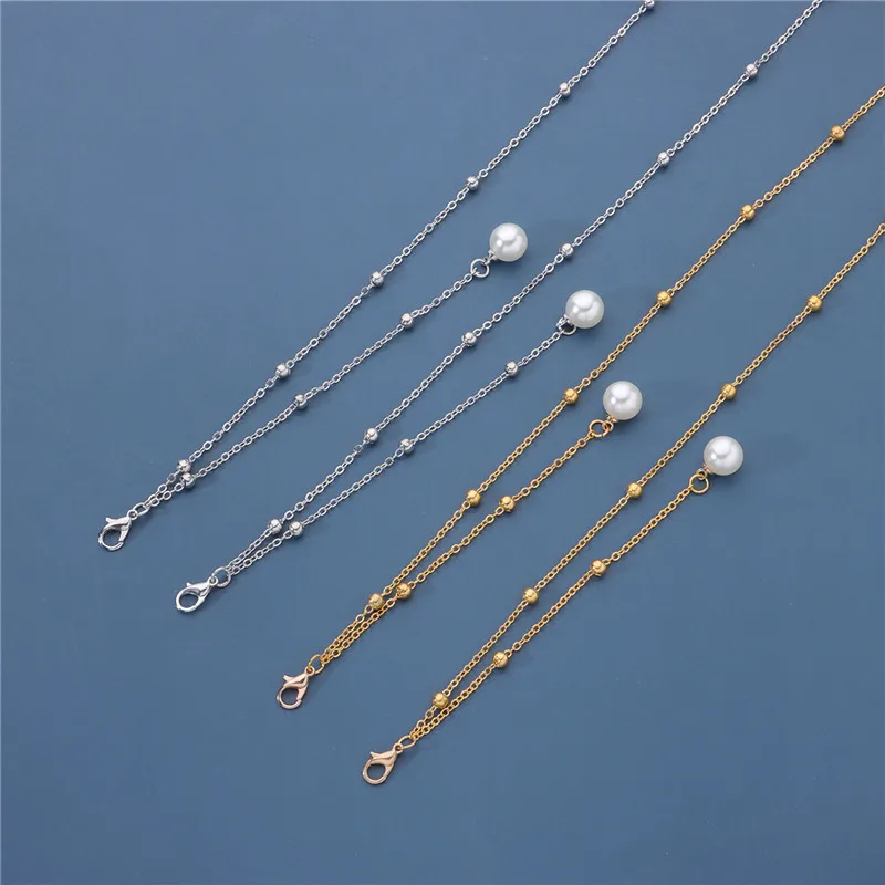 

Gold Color Cross Glasses Chain Women Pearl Sunglasses Strap Hanging Mask Chain Spectacles Cord Holder Eyeglasses Neck Cord