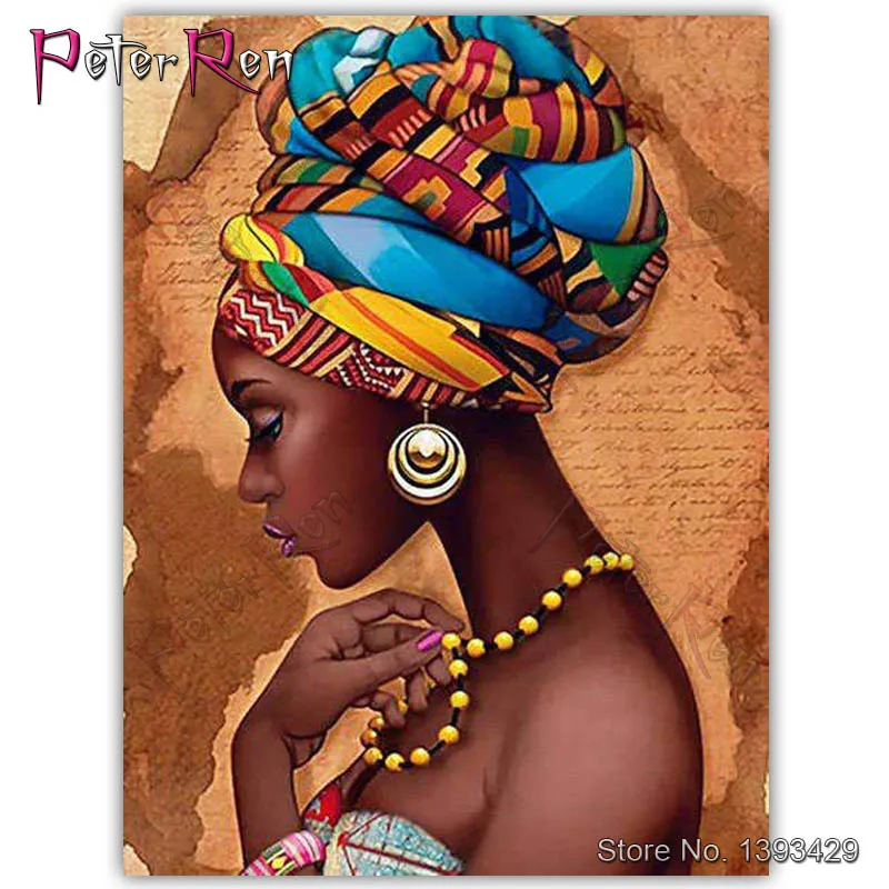 

Diamond Painting African woman Diamond Embroidery Beautiful girl Full Square/Round Rhinestone mosaic Sticker Home Decor Gift Set