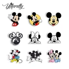 Брошь из акриловой смолы с мультяшным рисунком Микки и Минни, 2021