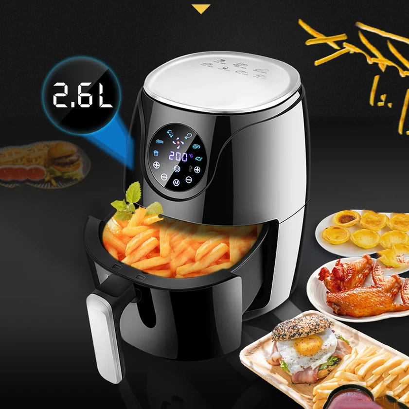 Умная воздушная фритюрница с сенсорным экраном электрическая без масла 2.6л