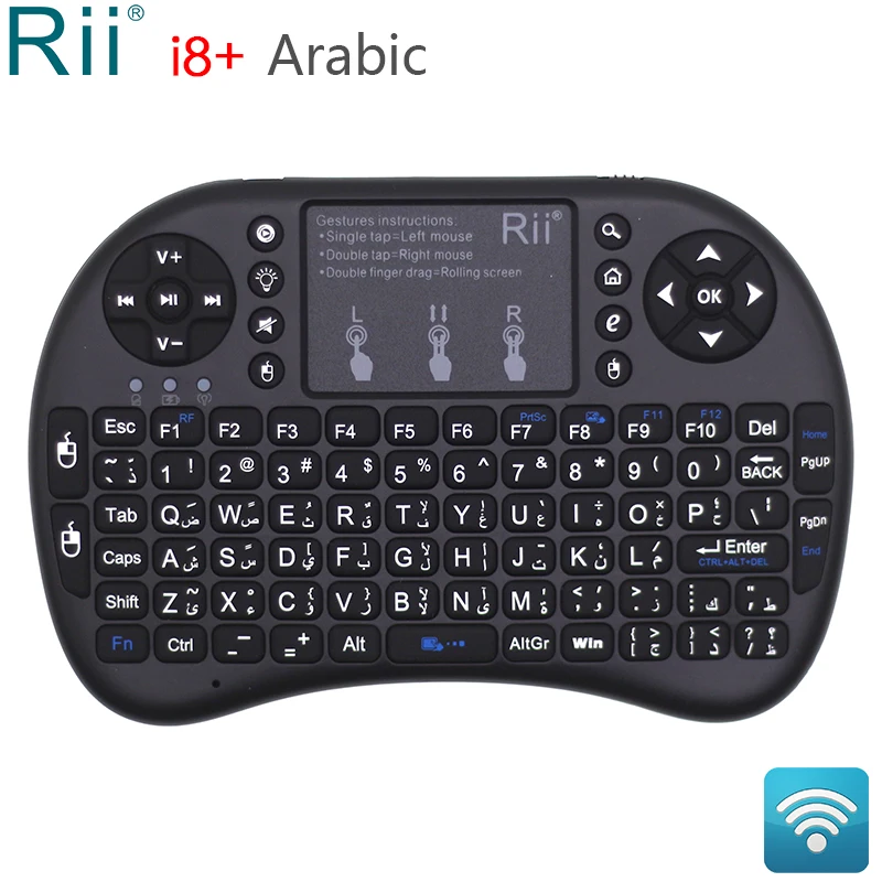 Беспроводная мини-клавиатура Rii i8 + с подсветкой 2 4 ГГц воздушная мышь тачпадом