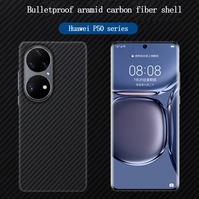 

High Quality Aramid Carbon Fiber Case For Huawei P50 Pro Ultra-Thin Business Phone Cover For Huawei P50 Anti-Fall Back Shell