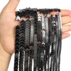 Бусины из черного гематита, V-образные бусины из натурального камня, круглые бусины россыпью для изготовления ювелирных изделий, аксессуары для браслетов своими руками