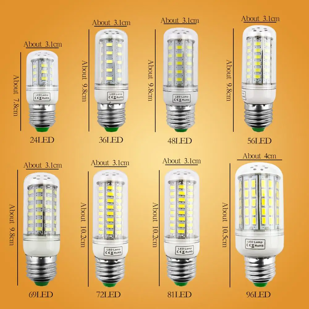 

Светодиодные лампы E27 SMD5730, светодиодсветодиодный лампочка-кукуруза, лампочка для люстры, Энергосберегающая лампочка для дома, 3 Вт, 6 Вт, 7 Вт,...