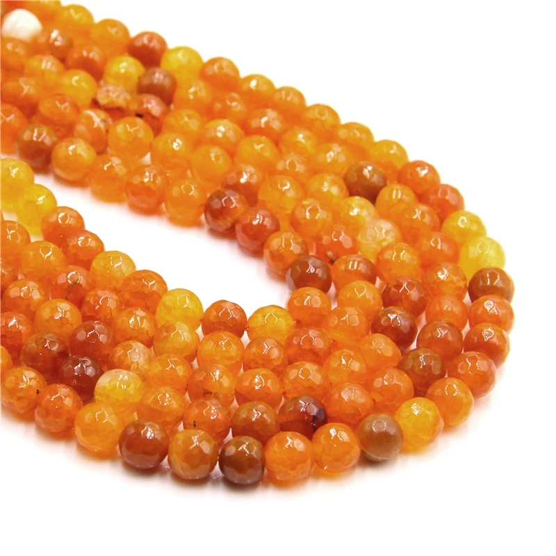 Граненые бусины из натурального камня Agat сердолика круглые 6 8 10 мм Шарм браслет