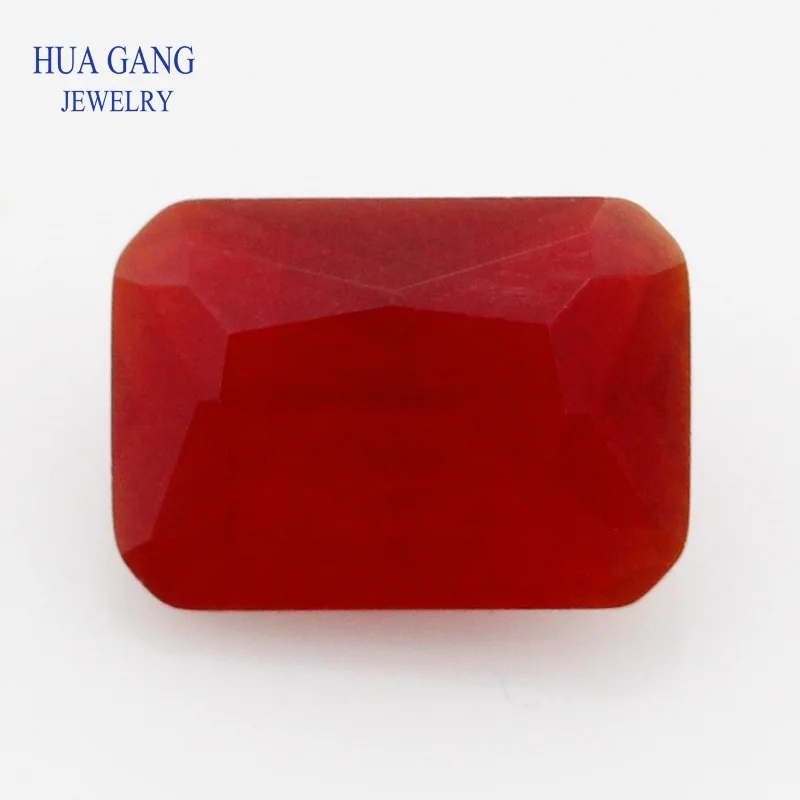 

Octangle Shape Red Matte Bottom Cut Loose Glass Beads Synthetic Gems For Jewelry Size 4x6~13x18m Free Shipping