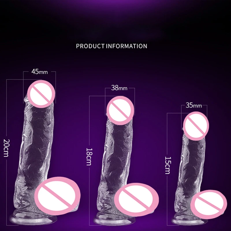 Мягкие большие женские фаллоимитаторы Кристалл реалистичный анальный