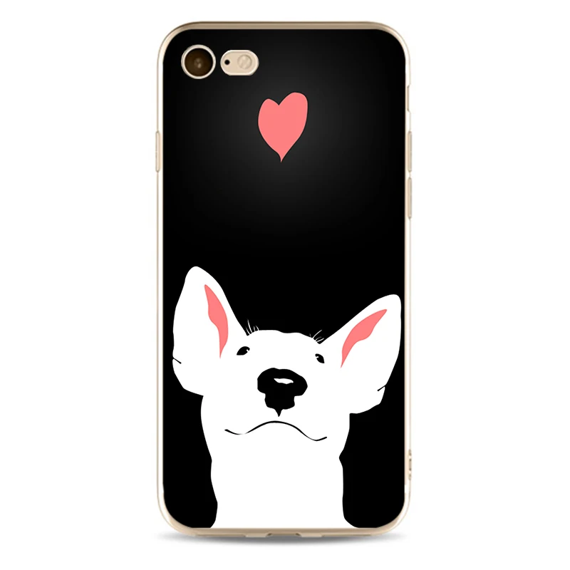 Чехол для телефона из мягкого силикона и ТПУ с изображением щенков Бультерьера