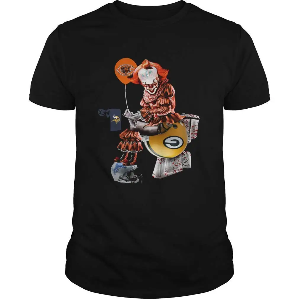 Pennywise Chicago Bears сидя туалет Green Bay Packers рубашка унисекс для мужчин и женщин футболка |