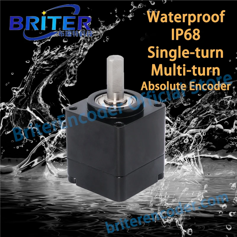 Waterproof IP68 Absolute Encoder Single/ Multi-turn SSI CAN RS485 Modbus High precision Angle Speed Measurement BriterEncoder
