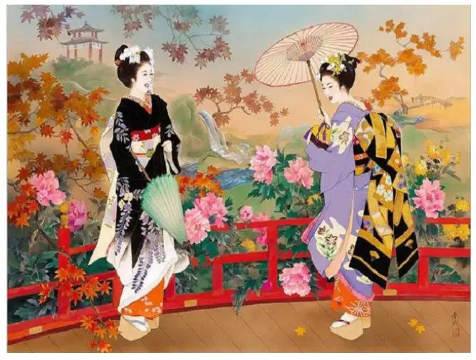 Geisha Алмазная картина Японские женщины dimond вышивка цветок мозаика Стразы