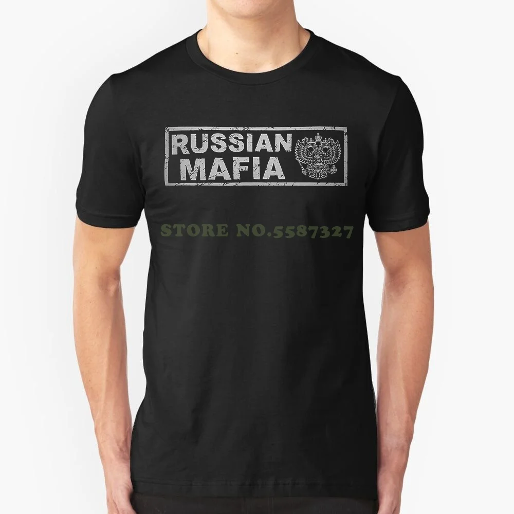 

O Neck Shirt Plus Size T Shirt Futbolka  Russkaia Mafiia  New T Shirt " Russian Mafia "