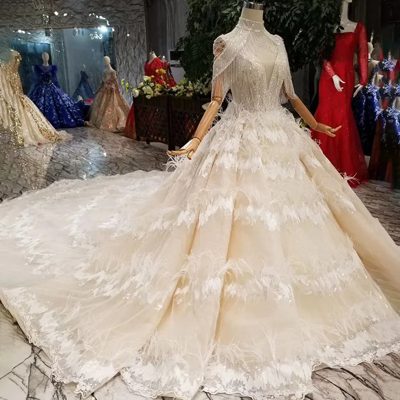 LS11295 Специальное свадебное платье со съемным плечевым ремнем стразами ручной