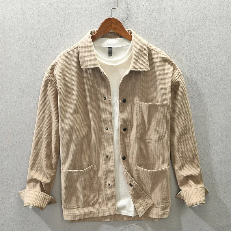 Рубашка Z164 мужская с длинным рукавом Повседневная Свободная сорочка в