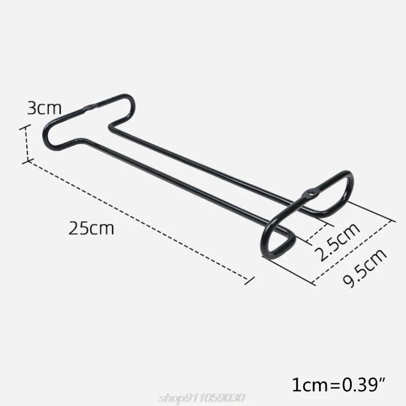 

Single Row Suspension Hanging Wine Glass Holder Inverted Shelf Under Mounted on Cabinet Glass Storage Metal A23 21 Dropship
