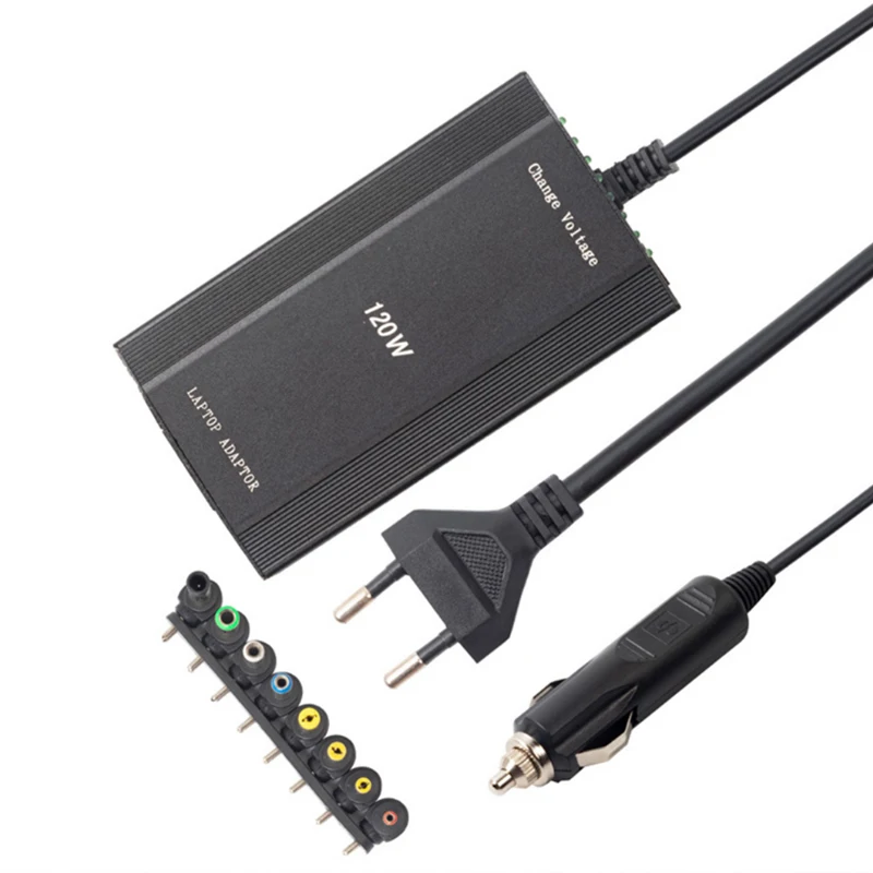 Регулируемый 120W 220v 110v 12V 15V 16V 18V 19V 20V 22V 24V автомобиль Зарядное устройство