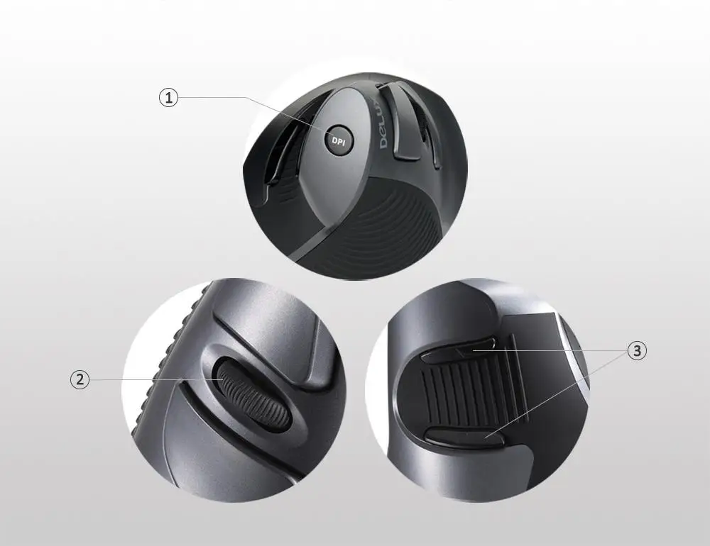 

M618 Ergonomic Office Vertical Mouse 6 Buttons 600/1000/1600 DPI Optical Right Hand Mice with Wrist mat For PC Laptop