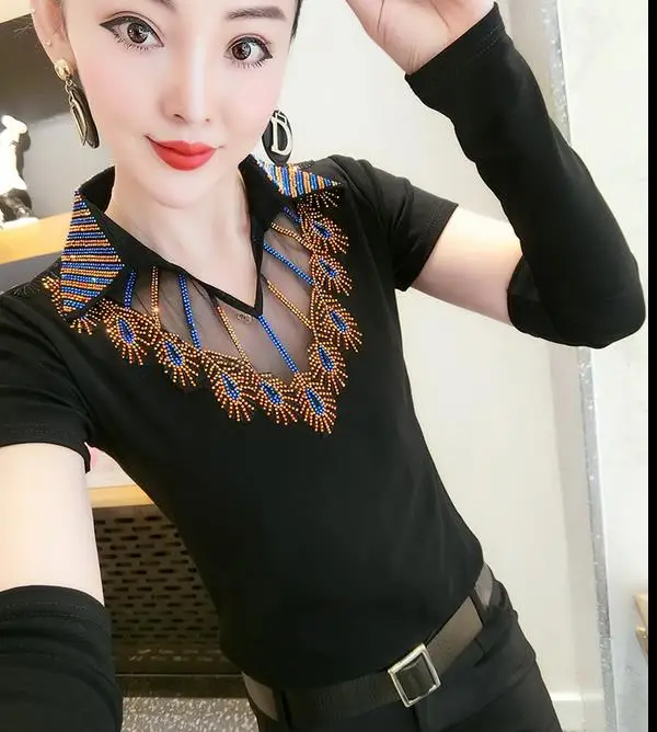 2020 осень с длинным рукавом V образным вырезом из бисера зимняя Рабочая обувь Цвет: