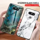 Чехлы с закаленным стеклом для LG G5 G6 G7 G8, защитный чехол для телефона LG G8 G7 ThinQ G6 G5, Ультратонкий мраморный стеклянный чехол, задняя крышка