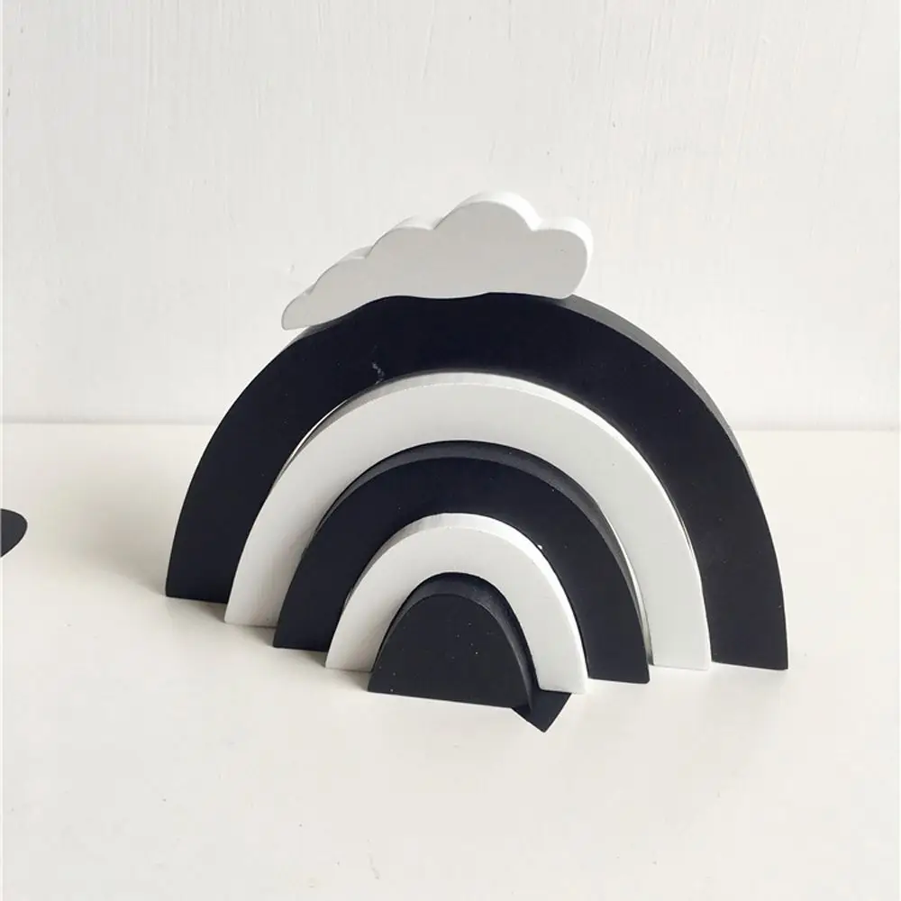 Деревянные радужные Декорации для детской комнаты декор радугой строительные