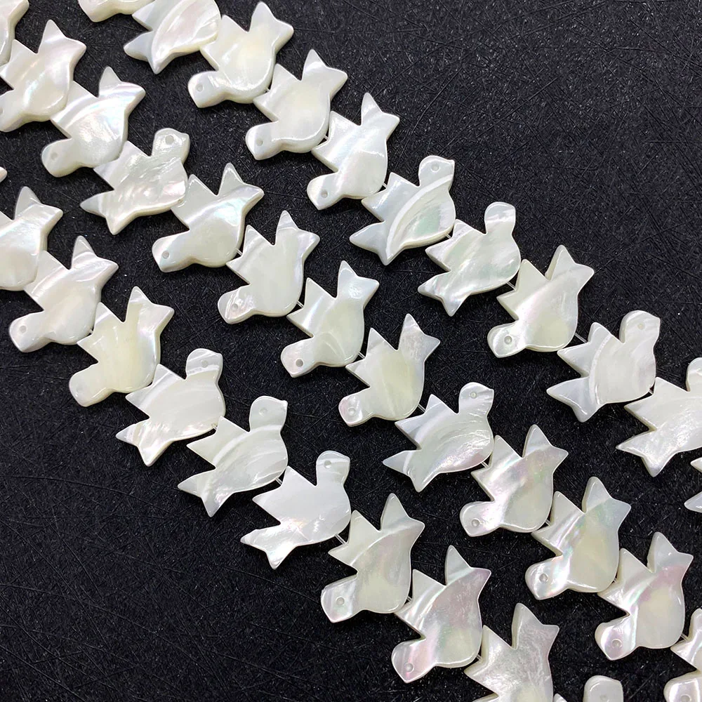 

Natural Sea Shell Loose Beads Strand Bird Shape Heart Shape Flower Shape Leaf Shape White Color DIY for Making Necklace Earrings