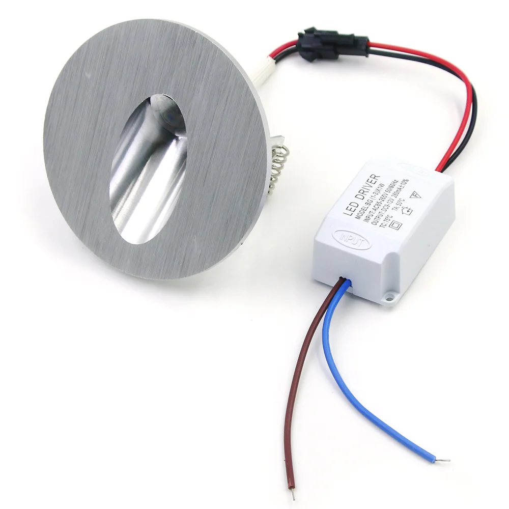 Настенный светильник алюминиевый светодиодный для лестницы 1 Вт 3W ступенчатый