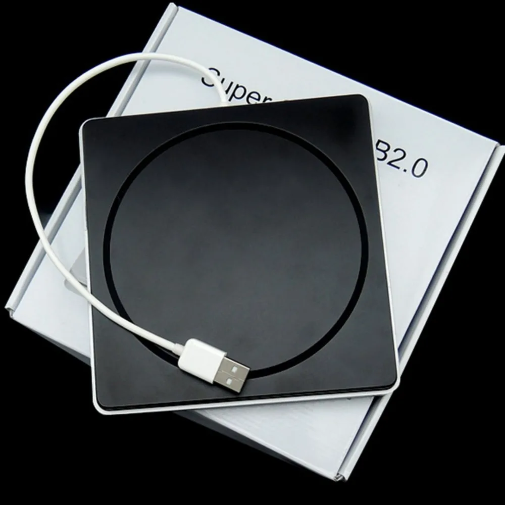 Тип ноутбука всасывания супер тонкий USB 2,0 Слот внешнее записывающее устройство для dvd внешний корпус привода Корпус Корпуса