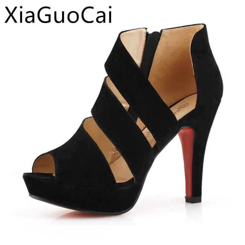 Профессиональные пикантные женские босоножки на высоком каблуке платформе с