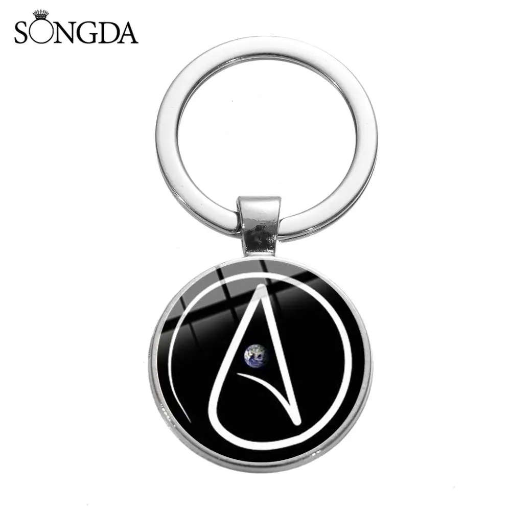 Атеист атеизм символ брелок движение цепочка для ключей с художественной