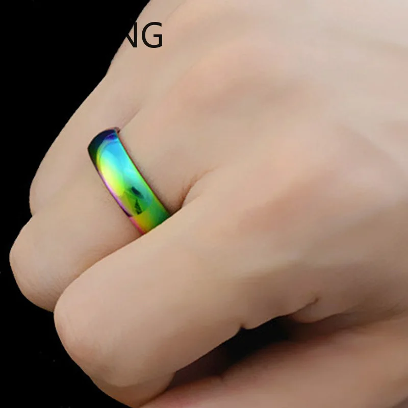 DUOYING Радужное кольцо красочное ЛГБТ из нержавеющей стали обручальное Lebian & геев
