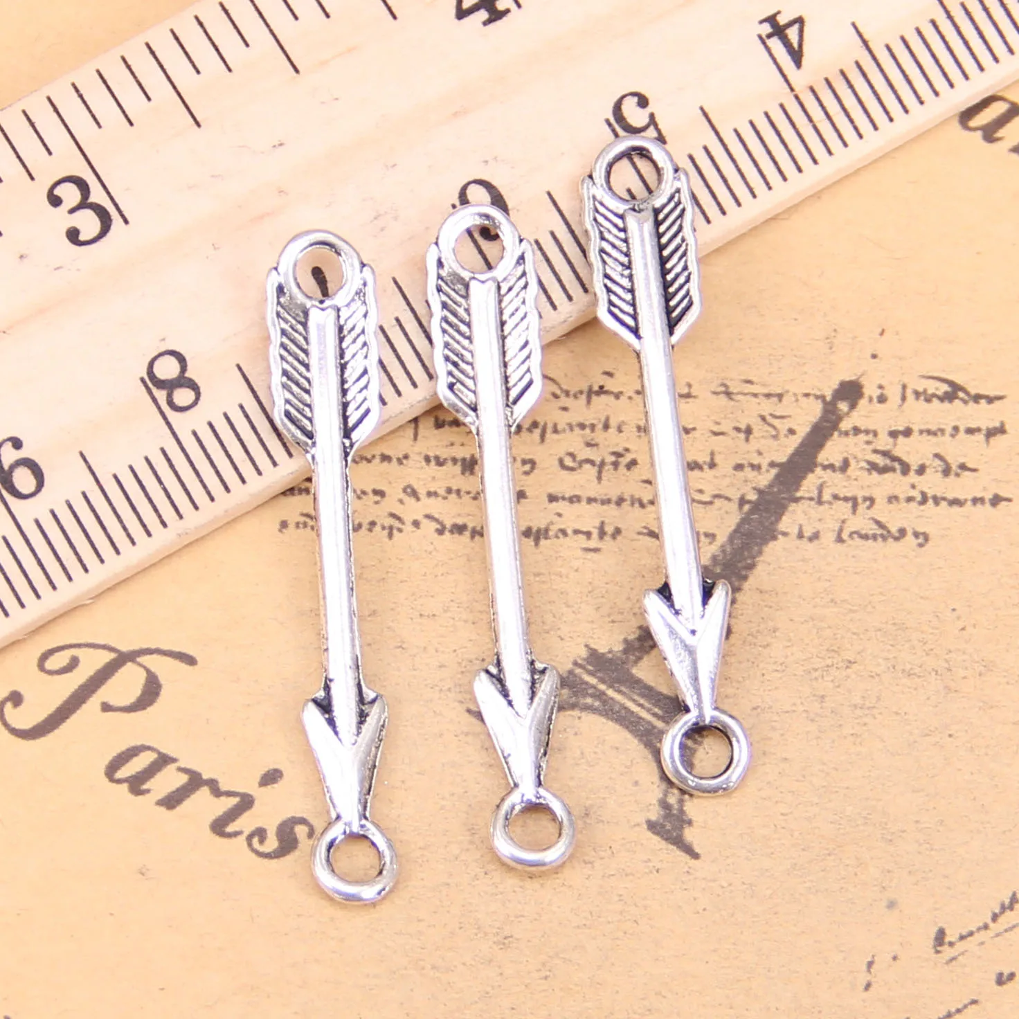 

100pcs Charms arrow connector 37x6mm Antique Pendants,Vintage Tibetan Silver Jewelry,DIY for bracelet necklace