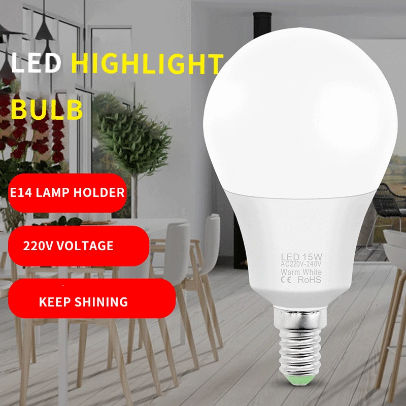 

E14 LED Bulb Lamp 220v AC 12W 9W 6W 3W Lampada Ampoule LED Bombillas LED Light Bulb For Home Lighting
