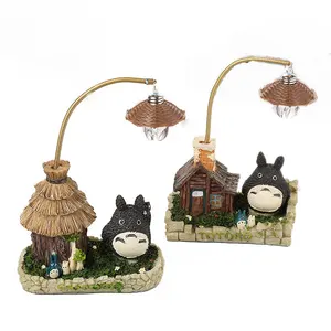 Vogue Miyazaki Hayao Ghibli Tonari no Totoro My Neighbor Totoro House Thatched Cottage Night Light Ornaments Miniature Models