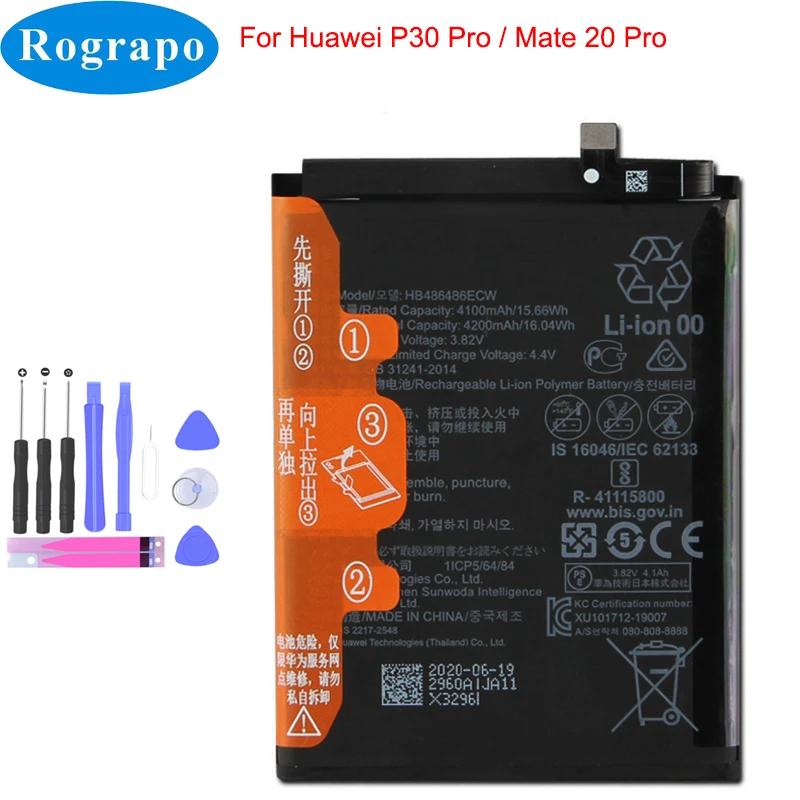 Новый 4200 мА/ч HB486486ECW Мобильный телефон батарея для Huawei P30 Pro P30Pro / Mate20 Mate 20 LYA L09 L0C L29