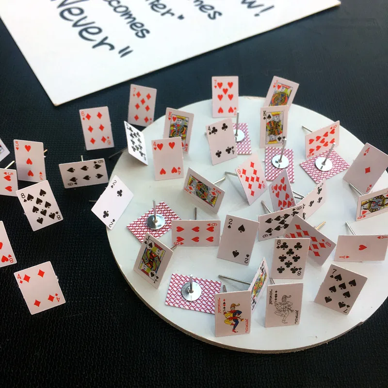 Интересные игральные мини карты серьги гвоздики для женщин Личность ручной