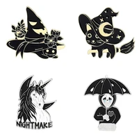 gothic style badges enamel brooches decorative pins for women vintage badges pins metal anime witcher brooch jewelry on backpack