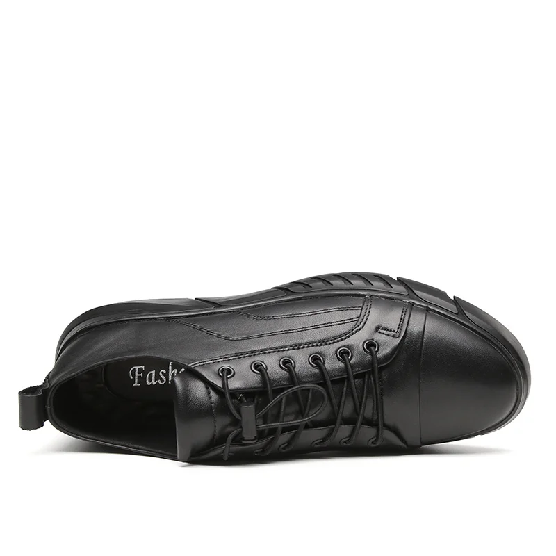 Мужские повседневные туфли из натуральной кожи дышащие уличные на плоской