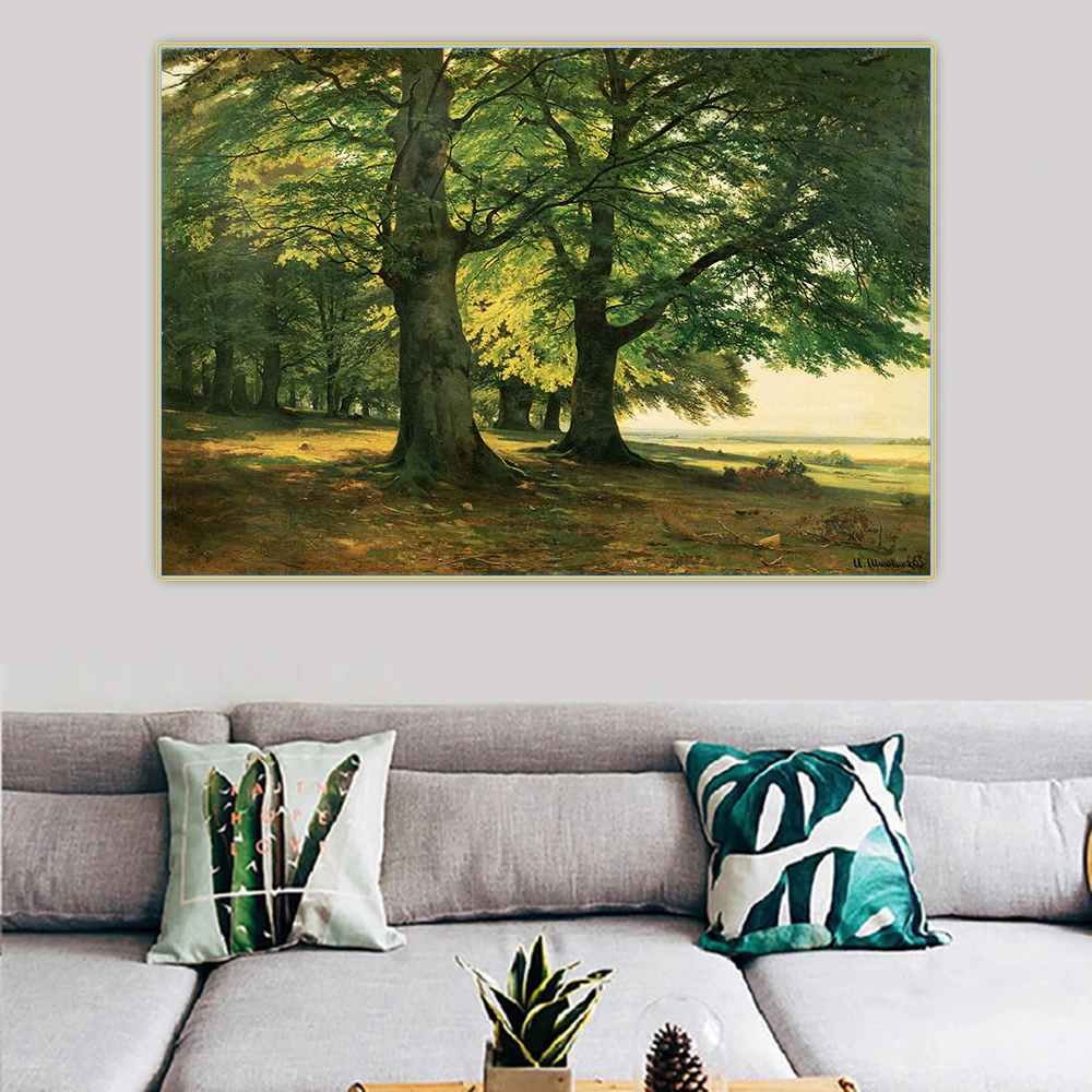 

Holover Canvas Oil Painting Ivan Shishkin"The Teutoburg Forest"Touring Exhibition School Aesthetic Backdrop Home Decoration