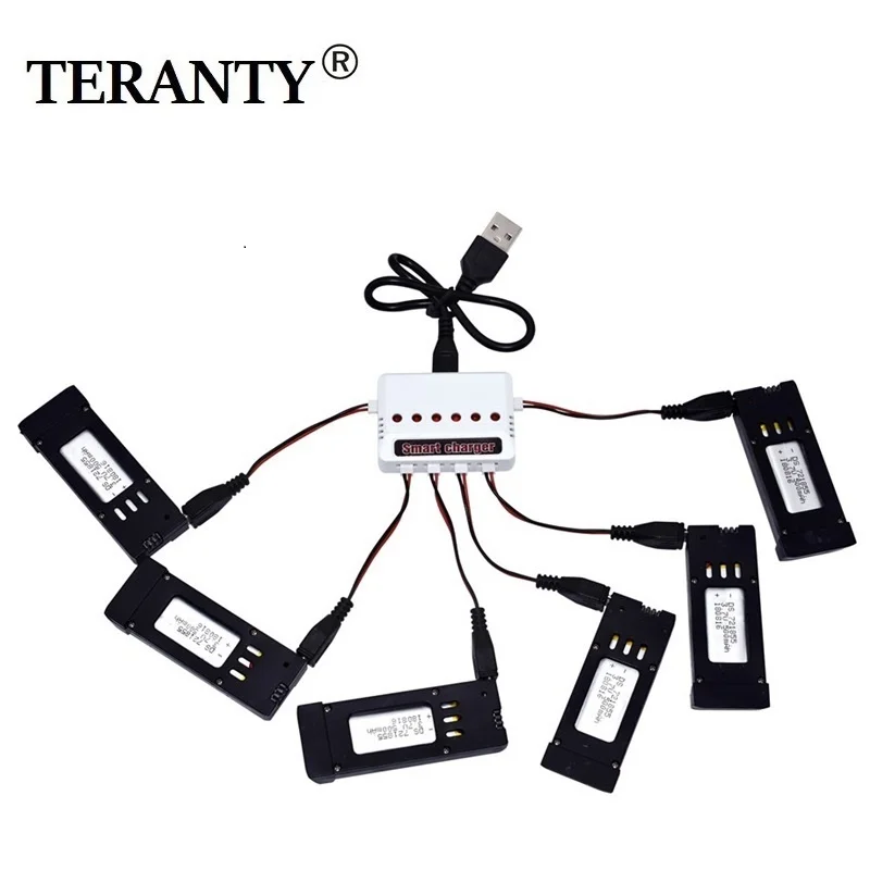 (6 в 1) интеллектуальное зарядное устройство 3 7 V 500mAH Lipo батарея для E58 JY019 S168 RC Quadcopter