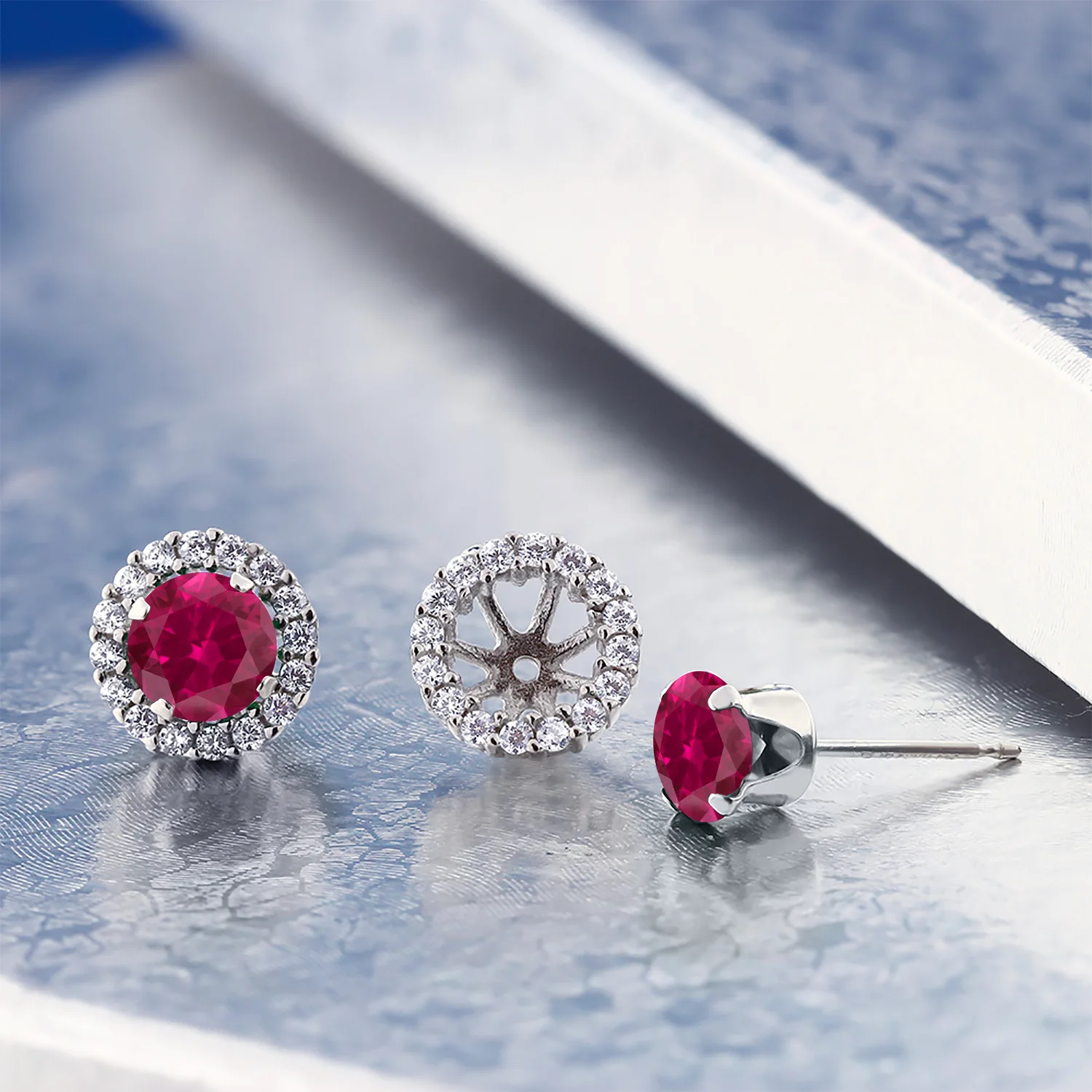Женские серьги-пусеты GemStoneKing круглые красные серьги из стерлингового серебра 925