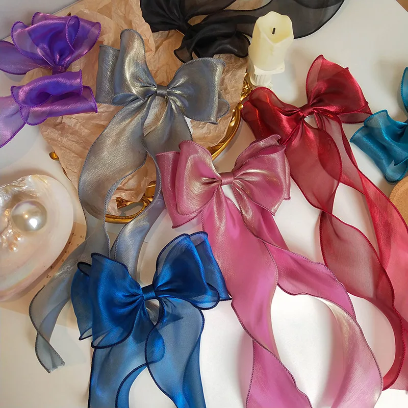 

Women's Bowknot Streamer Hairpin Super Mermaid Ji Zhuguang Yarn Girls Headdress Hairpin
