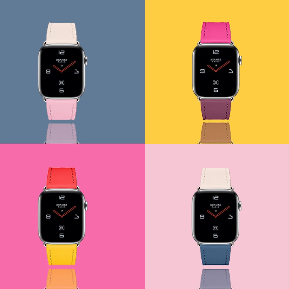 Joyozy Модный Цветной ремешок для умных часов apple watch 38 мм 40 мм 42 мм 44 мм кожаный ремешок для apple series 1/2/3/4/5