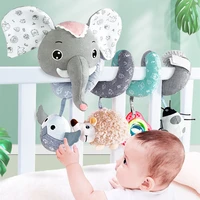 baby toys mobile on the bed bell stroller toy soft cute elephant animal rattle plush infant mobile bed stretching educationa toy