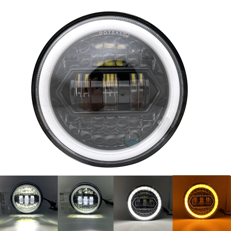 

Новейшая мотоциклетсветодиодный светодиодная фара 5,75 дюйма для Dyna Softail Sportster 883 XL883 FXCW 5 3/4 светодиодный ная фара DRL 80 Вт для мотоцикла.